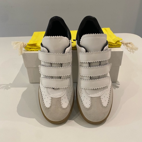 Isabel Marant Beth Sneaker in White/Black/Gum Sole sz 39 New in Box - Picture 5 of 10
